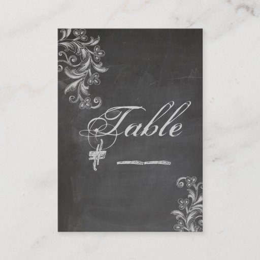 Customizable Chalkboard Floral Table Number Card Business Card