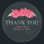 Chalkboard Floral Thank You Stickers<br><div class="desc">Chalkboard Floral  Thank You Stickers  This coordinates with our Chalkboard Floral  Wedding Collection.
Additional thank you sticker designs are available on Metro-Event.com and MetroEvents on Zazzle.</div>