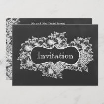 chalkboard floral wedding invites