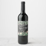 Chalkboard Floral Wood String Lights wedding Wine Label<br><div class="desc">Rustic chalkboard   blush floral greenery   bright string lights.  Customizable and part of a collection (see link directly under the main image.)</div>