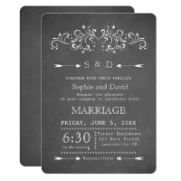 Chalkboard Flourish and Swirl | Wedding Invitation