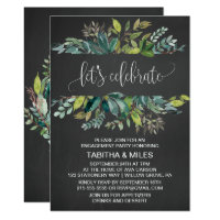 Chalkboard Foliage Lets Celebrate Engagement Party Invitation