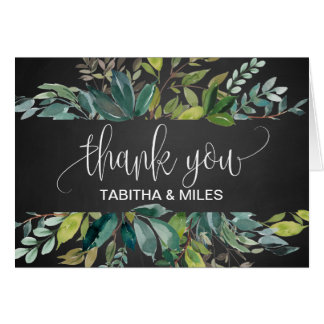 Chalkboard Foliage Thank You Card