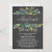 Chalkboard Foliage Wedding Brunch Invitation (Front)