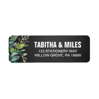 Chalkboard Foliage Wedding Label