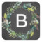 Chalkboard Foliage Wreath Monogram Envelope Seals