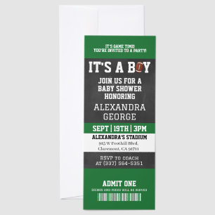Chalkboard Football Baby Shower Invitation Raffle Tickets