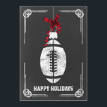 chalkboard football player Christmas Cards<br><div class="desc">chalkboard football ornament Holiday Greeting Cards by interest. Professional holiday cards are industry specific holiday greetings cards. These occupation specific holiday cards will add a touch of uniqueness to your Holiday greetings</div>