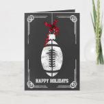 chalkboard football player Christmas Cards<br><div class="desc">chalkboard football ornament Holiday Greeting Cards by interest. Professional holiday cards are industry specific holiday greetings cards. These occupation specific holiday cards will add a touch of uniqueness to your Holiday greetings</div>