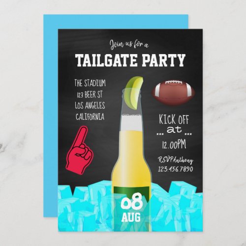 Chalkboard Football Tailgate Party Invitation