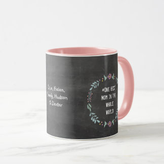 Chalkboard Forest Floral Garland Wreath Best Mom Mug