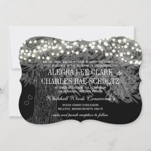 Chalkboard Forest Romantic Tree Wedding Invitation
