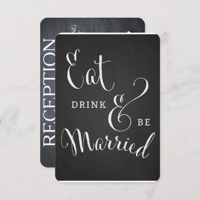 Chalkboard Forever & Always Reception Card (Front/Back)