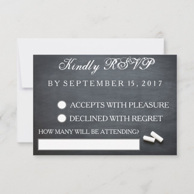 Chalkboard Forever & Always RSVP Card (Back)
