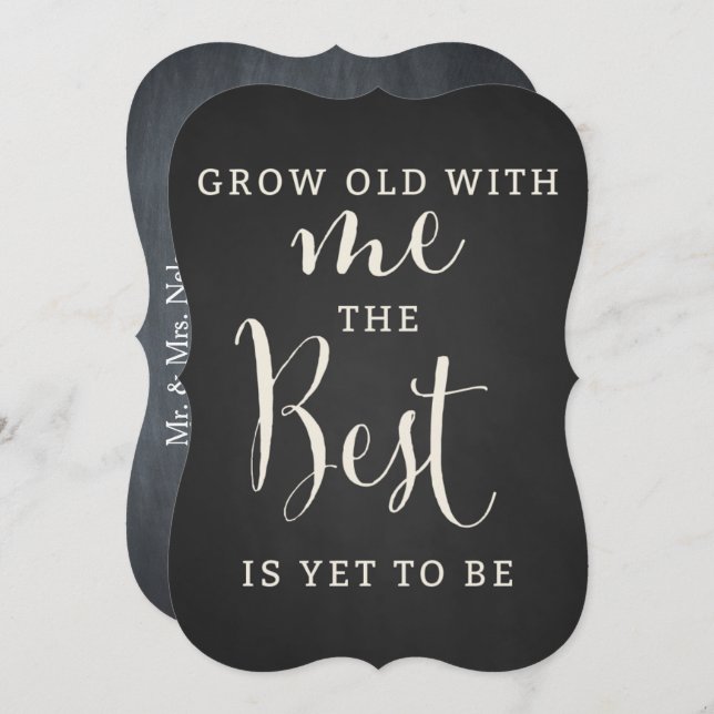 Chalkboard Forever & Always Wedding Invitation (Front/Back)