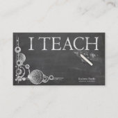 Chalkboard Formal 'I Teach' Business Card (Front)