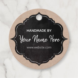Chalkboard Frame On Kraft Paper Handmade Favor Tags