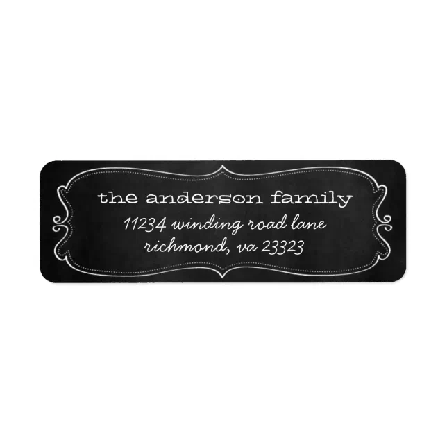 Chalkboard Frame Return Address Label | Zazzle