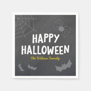 Chalkboard Frightful Creatures Happy Halloween Napkins