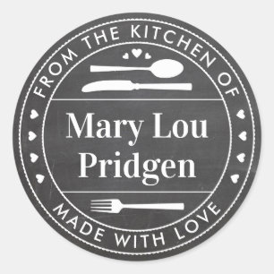 Chalkboard From the Kitchen Of Food Gift Classic Round Sticker