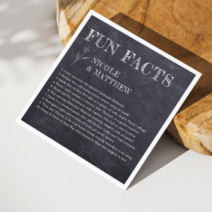 Chalkboard Fun Facts Personalized Wedding Napkins