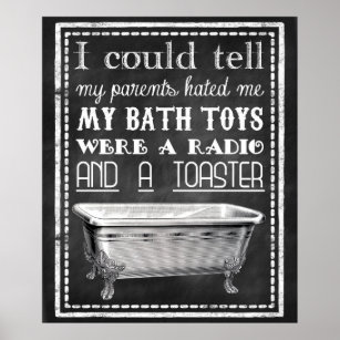 Vintage Retro Bathroom Posters Photo Prints Zazzle Chalkboard Funny Bathroom Poster