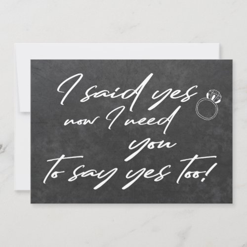 Chalkboard funny bridesmaid typography proposal invitation