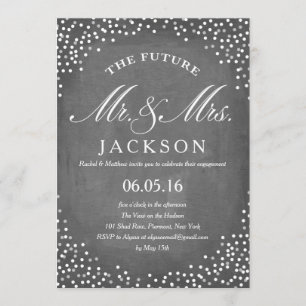 Chalkboard Future Engagement Party Invitation