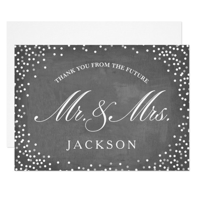 Chalkboard Future | Engagement Party Thank You Card