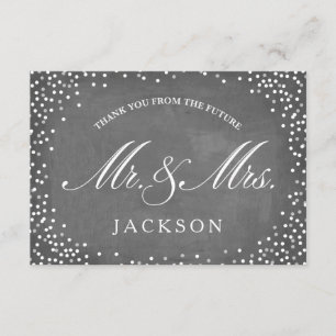 Chalkboard Future   Engagement Party Thank You Card