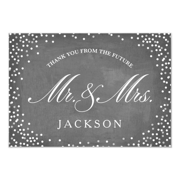 Chalkboard Future | Engagement Party Thank You Card
