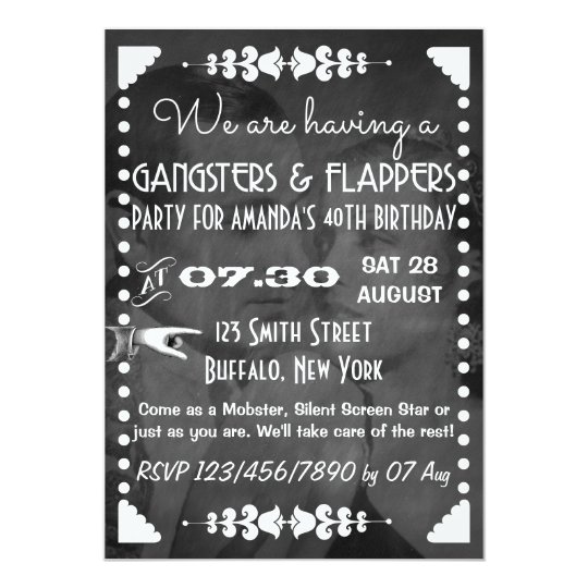 Chalkboard Gangsters and Flappers Party Invitation | Zazzle.com