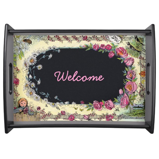 Chalkboard Garden Large Serving Tray (Front)