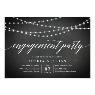 Chalkboard Garland Engagement Party Invitation