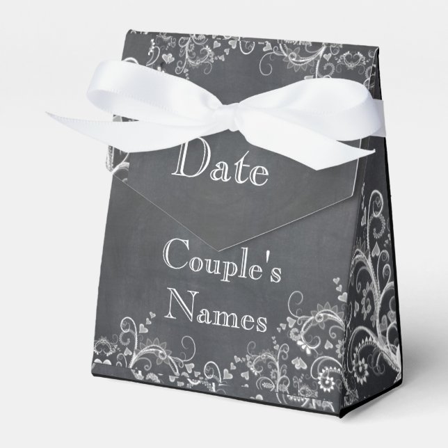 Chalkboard Gay Lesbian Wedding Ceremony Favors Favor Boxes (Front Side)