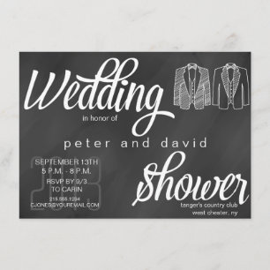 Chalkboard Gay Wedding Shower Invitation