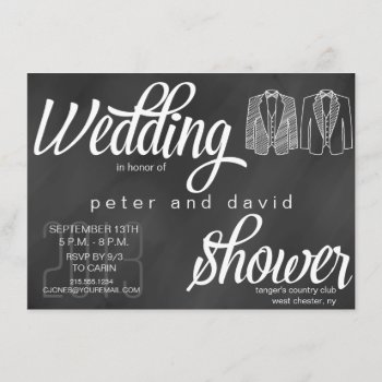 Chalkboard Gay Wedding Shower Invitation by PetitePaperie at Zazzle