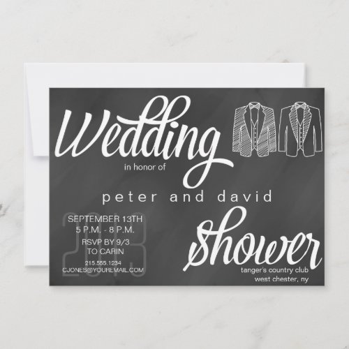 Chalkboard Gay Wedding Shower Invitation