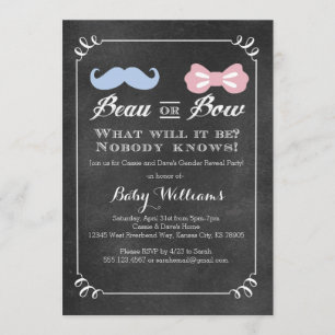 Chalkboard Gender Reveal Baby Shower Invitation