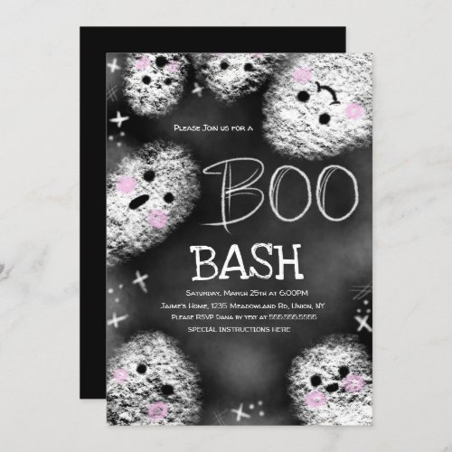 Chalkboard Ghost Boo Costume Halloween Birthday  Invitation