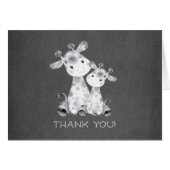 Chalkboard Giraffe Baby Shower Thank You Note (Front Horizontal)