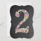 Chalkboard Girls Floral 2nd Birthday Party Invite (Back)