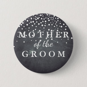 Chalkboard Glitter Mother of the Groom Wedding Button