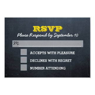Chalkboard Gold Bar Mitzvah RSVP Card