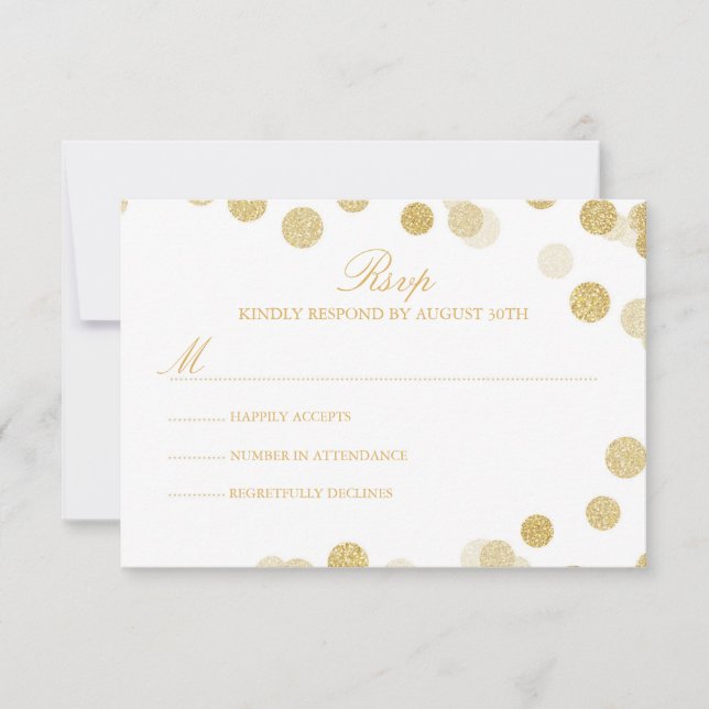 Chalkboard Gold Glitter RSVP Card (Front)