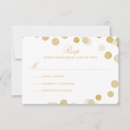 Chalkboard Gold Glitter RSVP Card