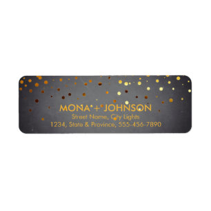 Chalkboard Gold Glitter Sparkle Confetti Dots Label