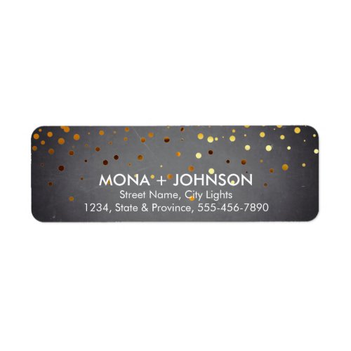 Chalkboard Gold Glitter Sparkle Confetti Dots Label