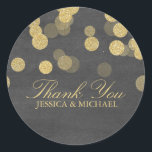 Chalkboard Gold Glitter Thank You Sticker<br><div class="desc">.</div>