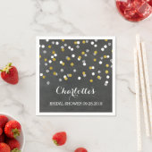 Chalkboard Gold Silver Confetti Bridal ShowerS Paper Napkins (Insitu)